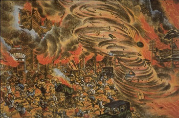 Jordskjelvet i Tokyo 1923. Ukjent kunstner. copyright Kozak Collection, Earthquake
Engineering Research Center, University of California, Berkeley
