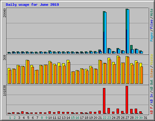 Daily usage for June 2019