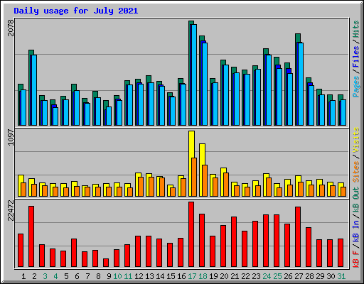 Daily usage for July 2021