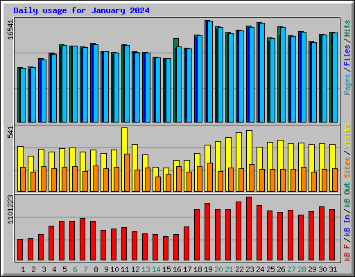 Daily usage for January 2024