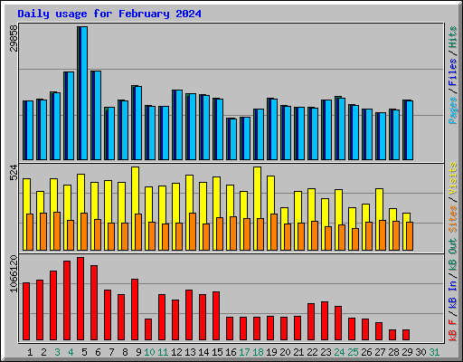 Daily usage for February 2024