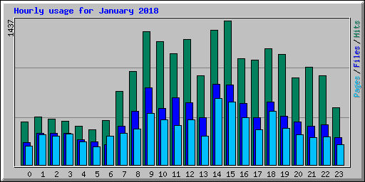 Hourly usage for January 2018