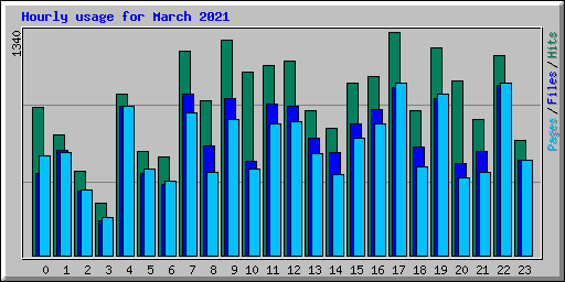 Hourly usage for March 2021