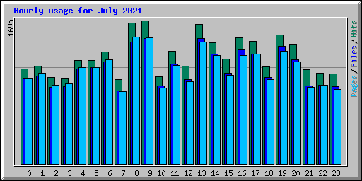 Hourly usage for July 2021