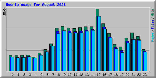 Hourly usage for August 2021