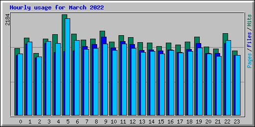 Hourly usage for March 2022