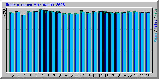 Hourly usage for March 2023