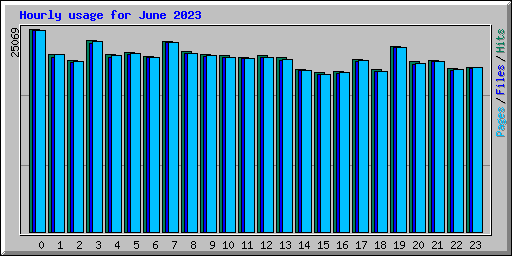 Hourly usage for June 2023