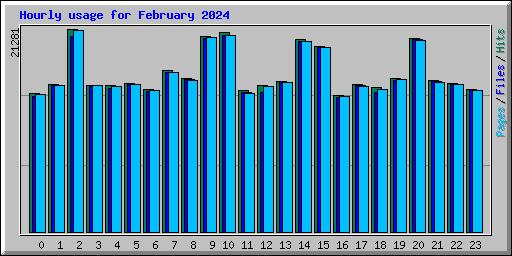 Hourly usage for February 2024