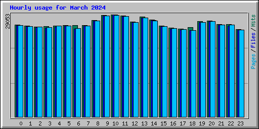 Hourly usage for March 2024