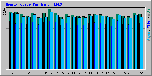 Hourly usage for March 2025