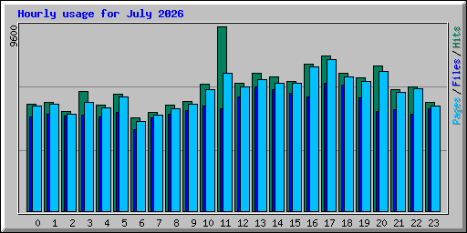 Hourly usage for July 2026